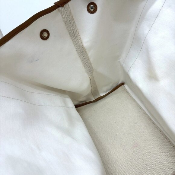 BALENCIAGA 339936 Navy Kabas M bag shawl Tote Bag Canvas/Leather Beige/Brown - Picture 12 of 15